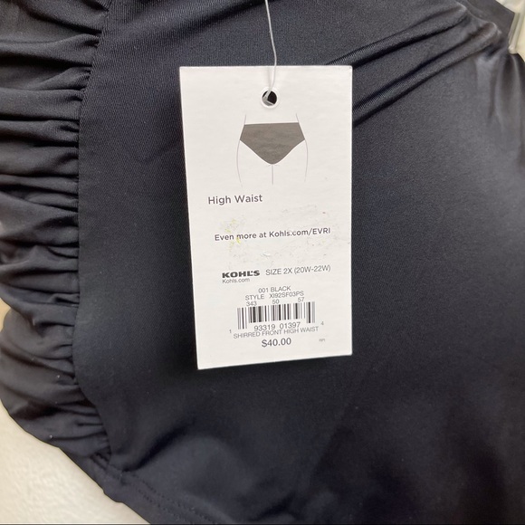 NEW EVRI Plus Size High Waisted Bathing Suit Bottoms - Picture 3 of 5